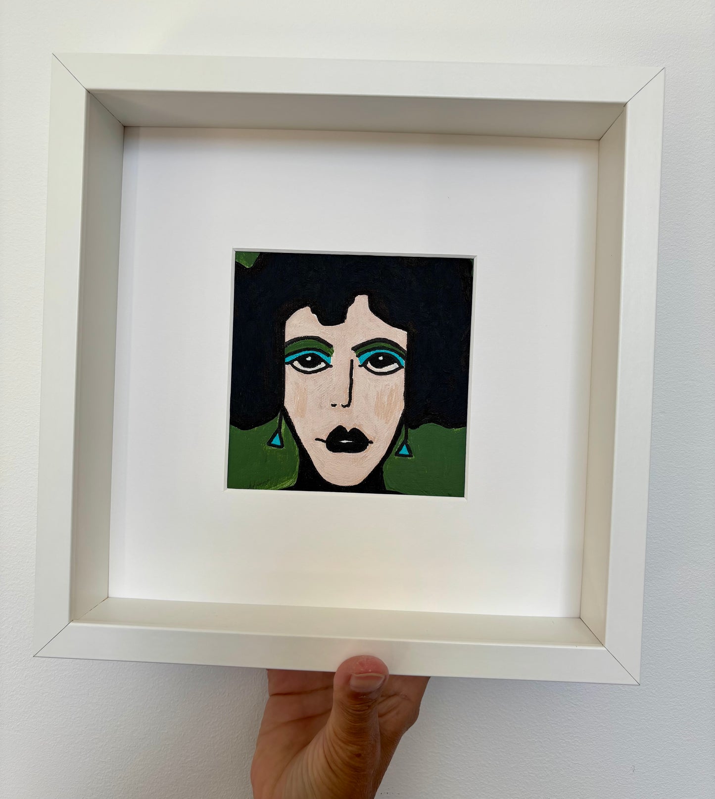 Poster Design Retro Vintage – Reproduction Peinture Acrylique : Femme Mystérieuse